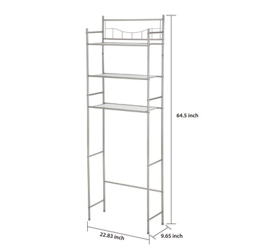 3-Shelf over the Toilet Steel Storage Shelf Unit, Satin Nickel, Holds up to 30 Lb Capacity
